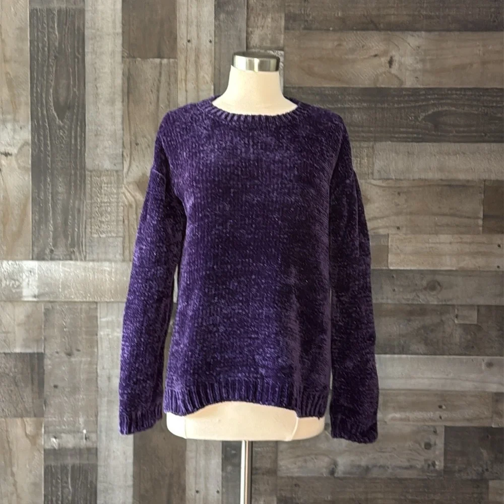 The Children’s Place purple sweater girls size 16 sparkly fleece girlhoodcore